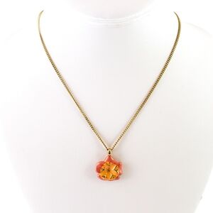 Crewcuts Flower Pendant Necklace orange coral